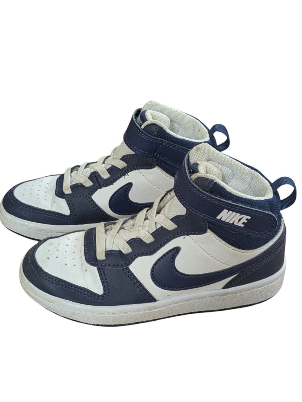 Nike Court Borough 2 Mid White Signal Blue Child Size 12C